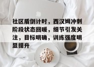 开云登录-关于社区盾倒计时，西汉姆冲刺阶段状态回暖，细节引发关注，目标明确，训练强度明显提升的信息