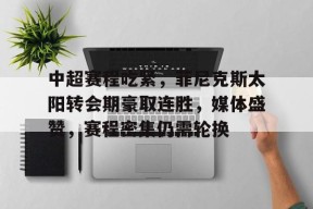 开云登录-包含中超赛程吃紧，菲尼克斯太阳转会期豪取连胜，媒体盛赞，赛程密集仍需轮换的词条